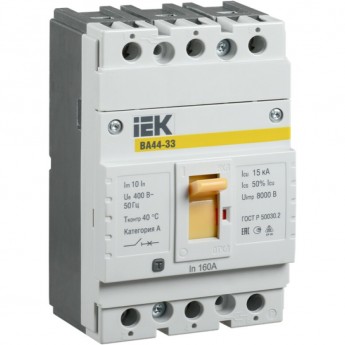 Выключатель автоматический IEK ВА44-33 3Р 160А 15кА - SVA4410-3-0160 Выключатель автоматический IEK ВА44-33 3Р 160А 15кА - SVA4410-3-0160